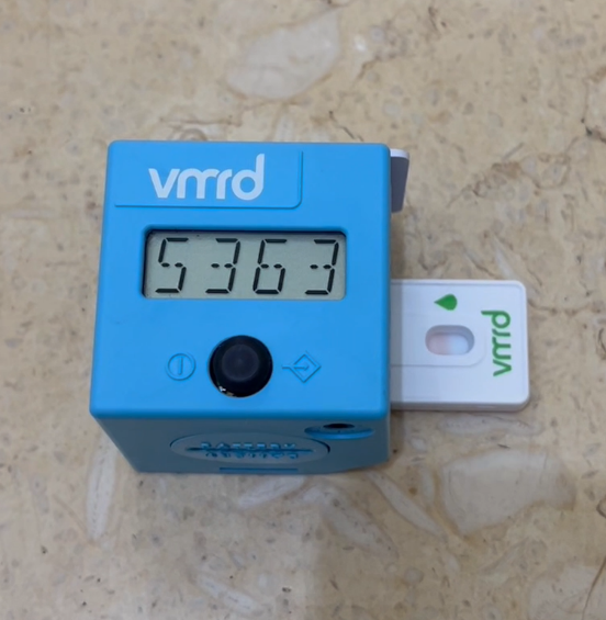 VMRD reader showing test results